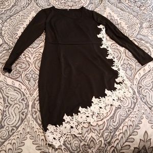 Black w/ White Lace top